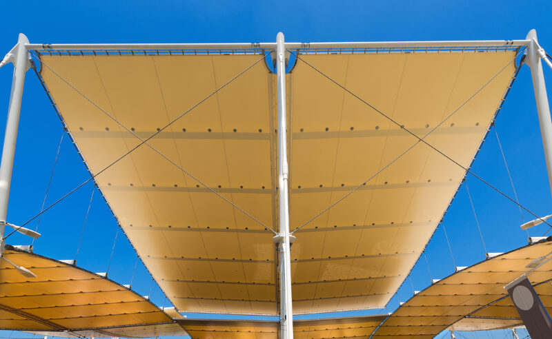 Modern Tensile Structure on Blue Sky