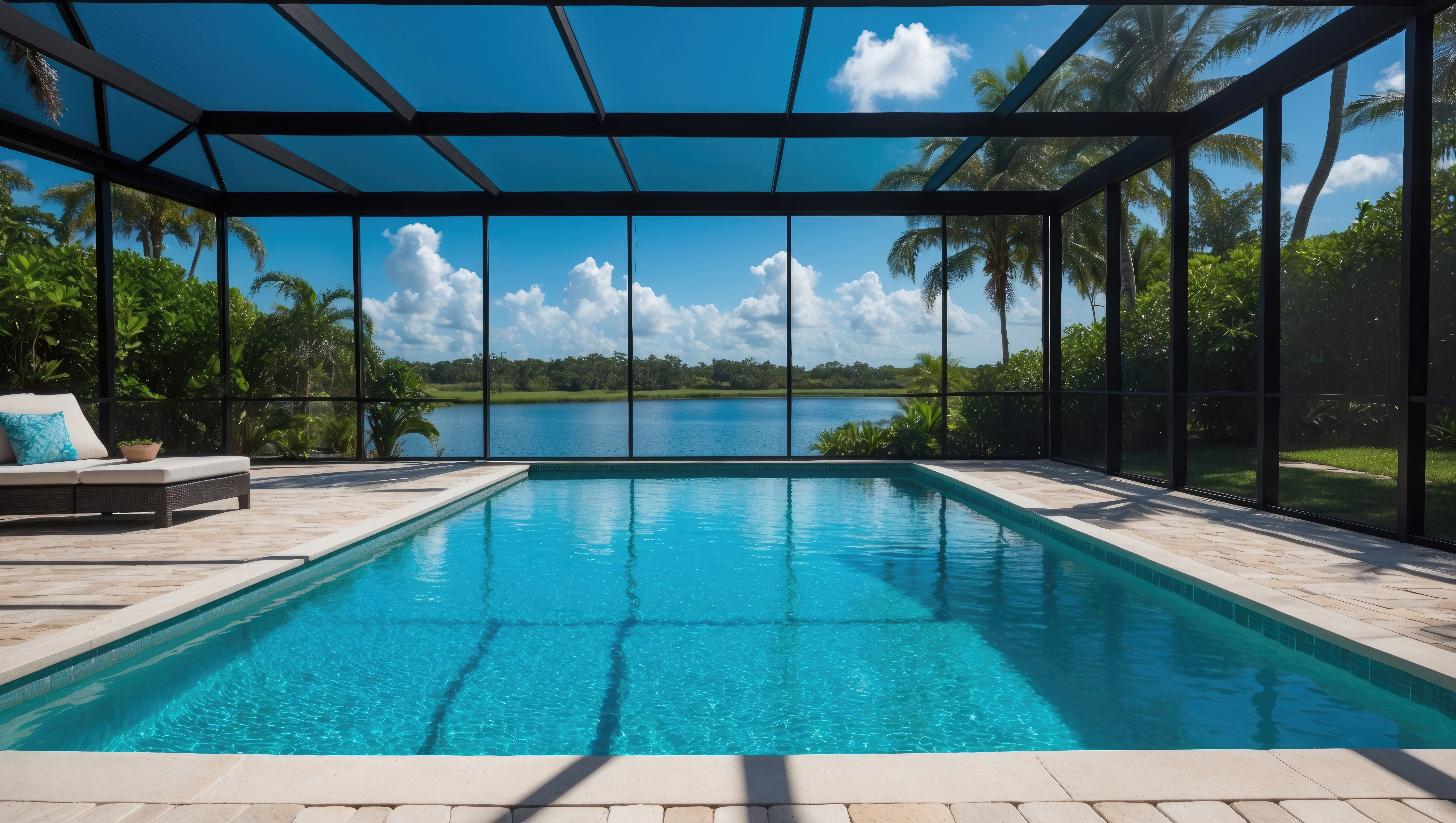 Image of pool enclosure that uses keder
